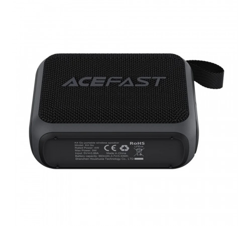 Портативна колонка ACEFAST K4 Go portable wireless speaker, 5W, IPX7, Black (6974316285113)