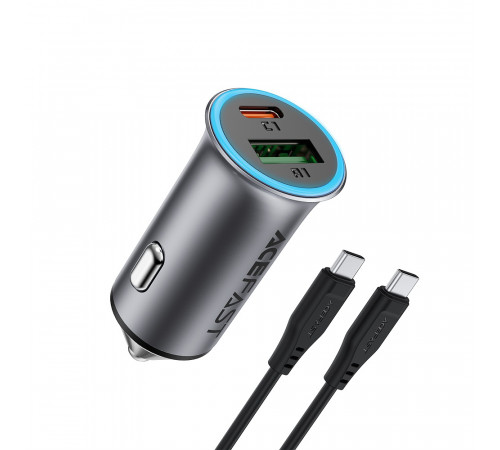 Автомобільний зарядний пристрій ACEFAST B16 95W (USB-A+USB-C) dual port metal car charger set (P5) Metal Gray (6974316285304)