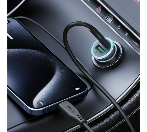 Автомобільний зарядний пристрій ACEFAST B16 95W (USB-A+USB-C) dual port metal car charger set (P5) Metal Gray (6974316285304)