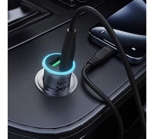 Автомобільний зарядний пристрій ACEFAST B16 95W (USB-A+USB-C) dual port metal car charger set (P5) Metal Gray (6974316285304)