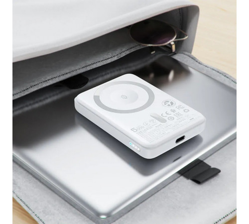 Зовнішній акумулятор ACEFAST M25-5000 PD20W magnetic fast wireless charging power bank White (6974316285205)