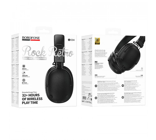 Бездротові накладні навушники BOROFONE BO34 Suenos BT headset Black (6941991126253)