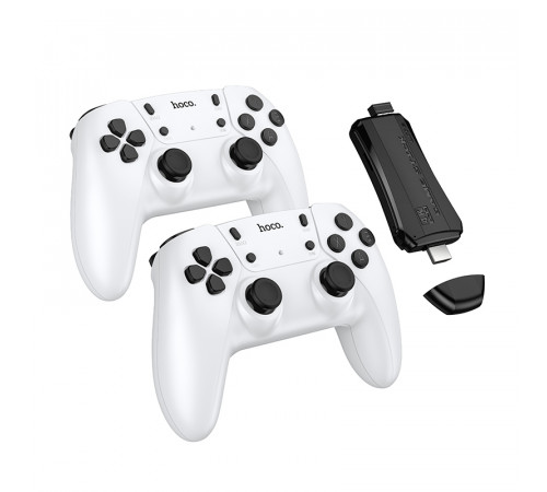 Ігрова приставка + 2 джойстики HOCO GA31 Collection game box+two wireless gamepads set White (6942007672122)