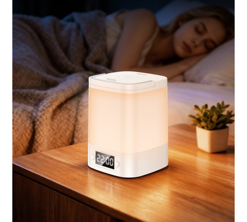 Світильник HOCO HX15 1.5W. 1200 mAh. Smart clock night light White (6942007671842)