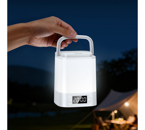 Світильник HOCO HX15 1.5W. 1200 mAh. Smart clock night light White (6942007671842)