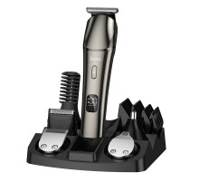 Машинка для стрижки HOCO HP26 600 mAh. IPX6. Multi-function electric clipper grooming set Metal Gray (6942007672771)