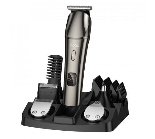 Машинка для стрижки HOCO HP26 600 mAh. IPX6. Multi-function electric clipper grooming set Metal Gray (6942007672771)