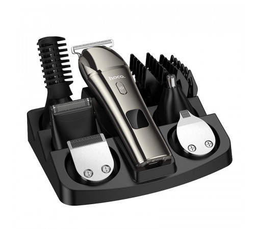 Машинка для стрижки HOCO HP26 600 mAh. IPX6. Multi-function electric clipper grooming set Metal Gray (6942007672771)