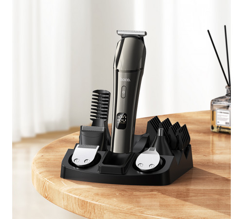 Машинка для стрижки HOCO HP26 600 mAh. IPX6. Multi-function electric clipper grooming set Metal Gray (6942007672771)