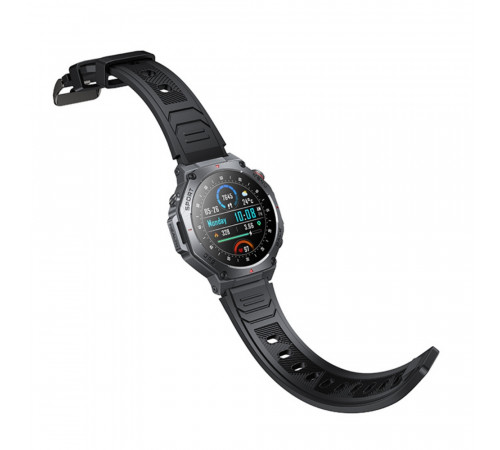 Смарт-годинник HOCO Y37 AMOLED 36mm. 520 mAh. GPS sports watch(call version) Black (6942007666046)