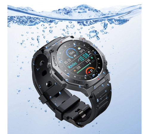 Смарт-годинник HOCO Y37 AMOLED 36mm. 520 mAh. GPS sports watch(call version) Black (6942007666046)
