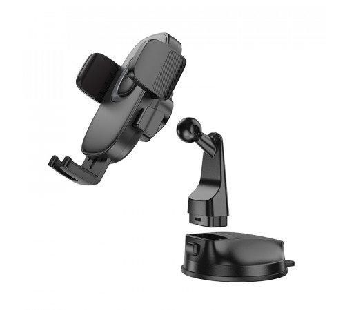 Автотримач для телефона HOCO H76 Crown one-button car holder(center console) Black Metal Gray (6942007646918)