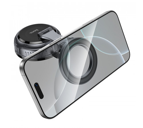 Автотримач для телефона HOCO H92 High vacuum suction cup magnetic holder(universal) Black Metal Gray (6942007663861)