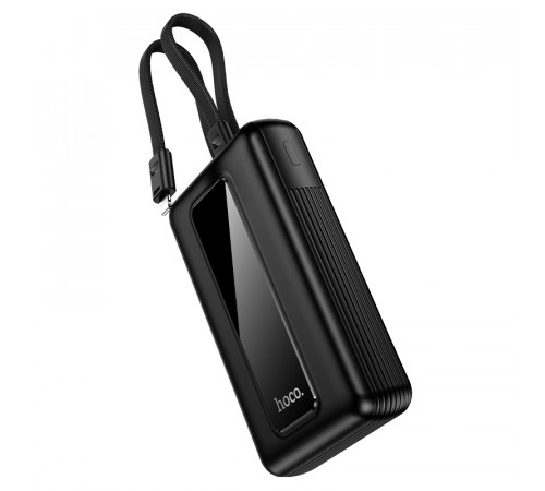 Зовнішній акумулятор HOCO J162A Full power 22.5W+PD20W fully compatible power bank with two cables(20000mAh) Black (6942007663083)