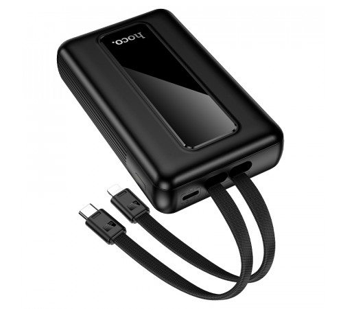 Зовнішній акумулятор HOCO J162A Full power 22.5W+PD20W fully compatible power bank with two cables(20000mAh) Black (6942007663083)