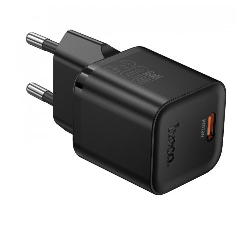Мережевий зарядний пристрій HOCO N64 Ingenious single port PD20W charger BLack (6942007655101)