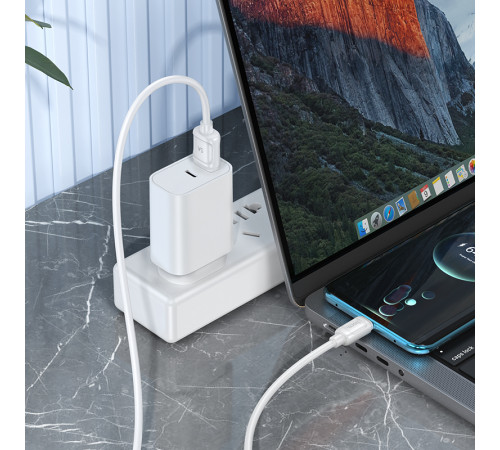 Кабель HOCO X115 Surpass 100W fast charging data cable Type-C White (6942007651981)