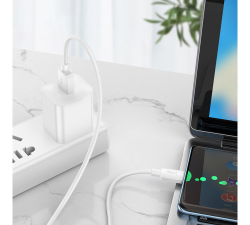 Кабель HOCO X96 Hyper 27W charging data cable Type-C White (6931474799098)