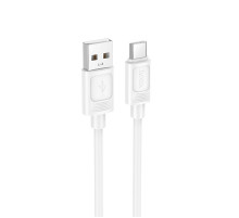 Кабель HOCO X122 Benefit silicone charging data cable Type-C White (6942007662239)