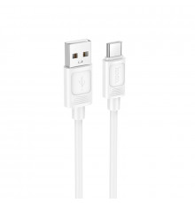 Кабель HOCO X122 Benefit silicone charging data cable Type-C White (6942007662239)