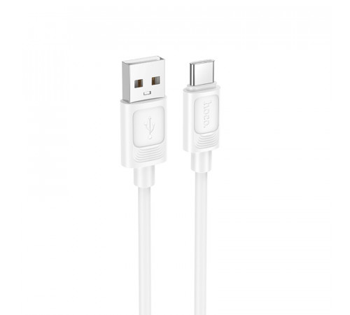 Кабель HOCO X122 Benefit silicone charging data cable Type-C White (6942007662239)