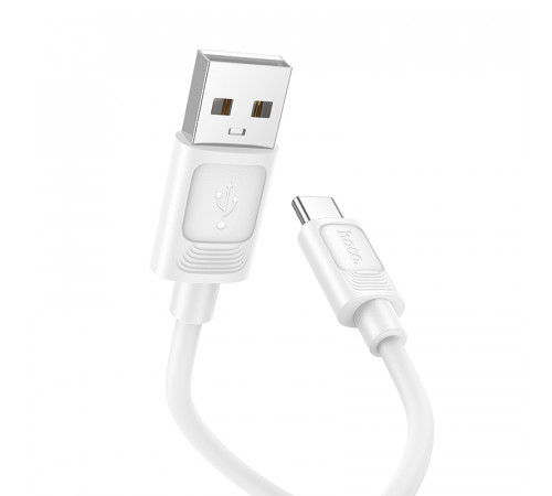 Кабель HOCO X122 Benefit silicone charging data cable Type-C White (6942007662239)