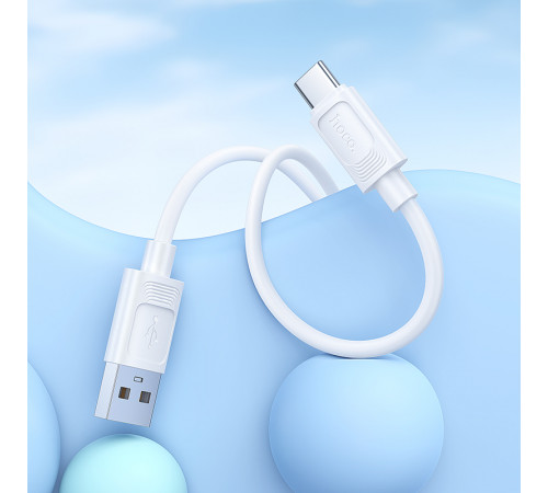 Кабель HOCO X122 Benefit silicone charging data cable Type-C White (6942007662239)