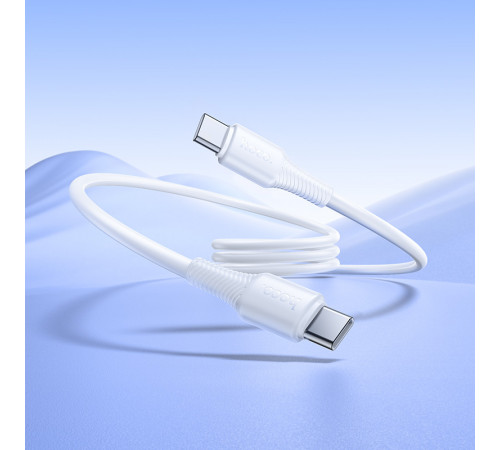 Кабель HOCO X120 Beneficio 60W charging data cable C to C White (6942007658935)