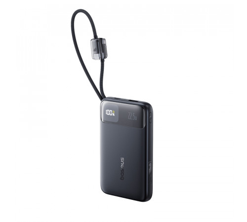 Зовнішній акумулятор Baseus EnerFill FC11 Digital Display Power Bank with Dual Built-in Cables 10000mAh 22.5W Cosmic Black (E0027R04)