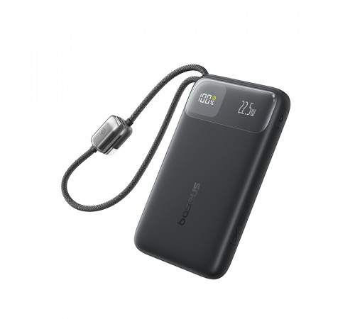 Зовнішній акумулятор Baseus EnerFill FC11 Digital Display Power Bank with Dual Built-in Cables 10000mAh 22.5W Cosmic Black (E0027R04)