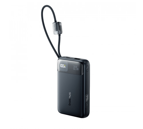 Зовнішній акумулятор Baseus EnerFill FC11 Digital Display Power Bank with Dual Built-in Cables 20000mAh 22.5W Cosmic Black (E0027S04)