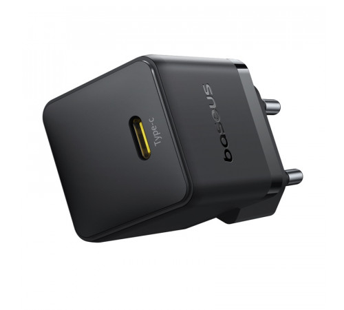 Мережевий зарядний пристрій з кабелем Baseus Palm Fast Charger 1C 20W EU Cosmic Black  set USB-C to iP 20W 1m (E0116401)