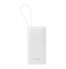 Зовнішній акумулятор Baseus Bipow 2 Digital Display Power Bank With Built-in USB-C Cable 20000mah 20W Moon White (P10077101213-01)