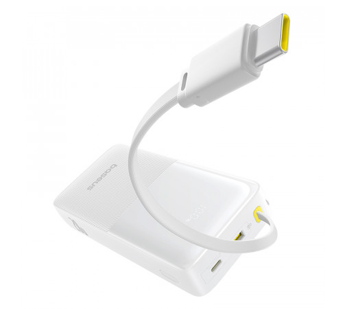 Зовнішній акумулятор Baseus Bipow 2 Digital Display Power Bank With Built-in USB-C Cable 20000mah 20W Moon White (P10077101213-01)