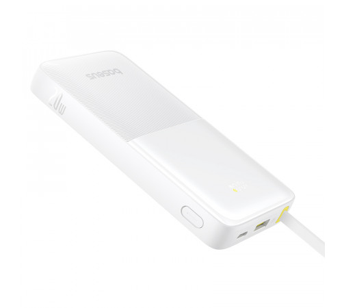 Зовнішній акумулятор Baseus Bipow 2 Digital Display Power Bank With Built-in USB-C Cable 20000mah 20W Moon White (P10077101213-01)