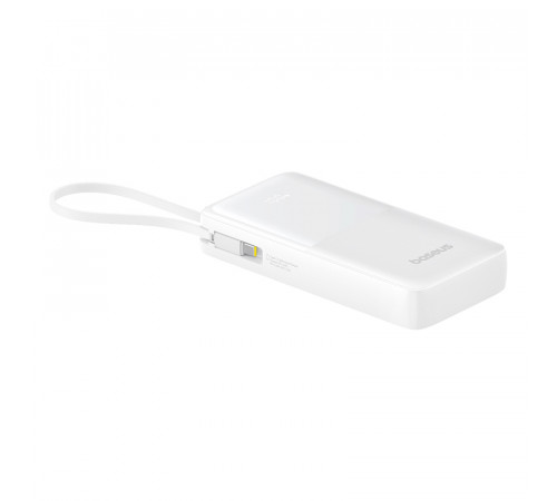Зовнішній акумулятор Baseus Bipow 2 Digital Display Power Bank With Built-in USB-C Cable 20000mah 20W Moon White (P10077101213-01)