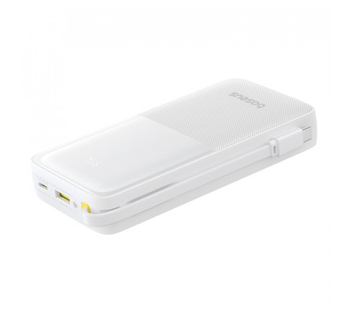 Зовнішній акумулятор Baseus Bipow 2 Digital Display Power Bank With Built-in USB-C Cable 20000mah 20W Moon White (P10077101213-01)