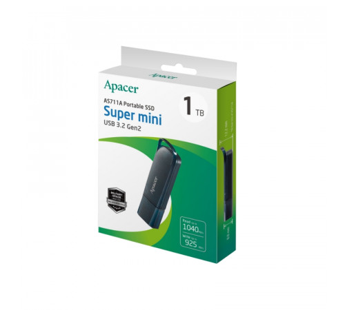 Портативний SSD Apacer AS711A 1TB USB 3.2 Gen.2  Blue (AP1TBAS711AU-1)
