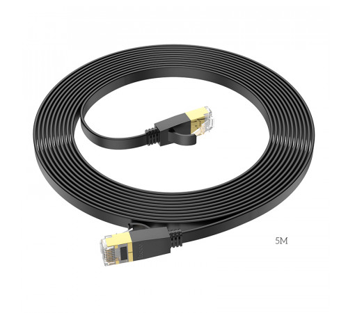 Кабель мережевий патч-корд для інтернету Hoco US07 General pure copper flat network cable 5m