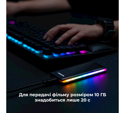 Зовнішня кишеня для накопичувача A-DATA EC700G для SSD M.2 PCIe/SATA USB3.2 Gen2 Type-C Black (AEC700GU32G2-CGY)