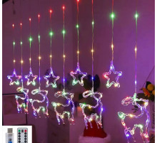 Гирлянда Штора     10    МИКС        Usb   ЗВЕЗДЫ+ ОЛЕНИ      SF-46     код-3600   (50)