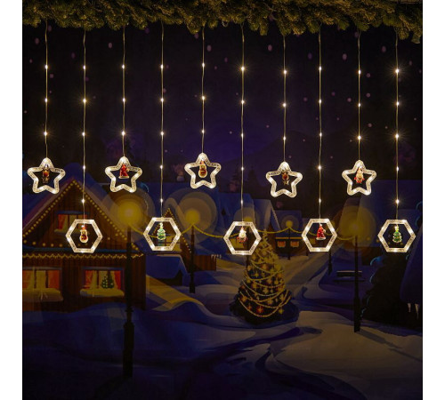 Гирлянда Штора     10     ТЕПЛЫЙ ЦВЕТ     Usb   ВЕСЮЛЬКИ      SF-49      код  3601  (50)