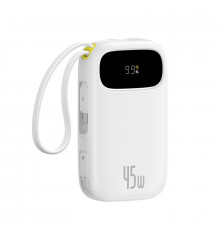 Зовнішній акумулятор Baseus EnerFill FC31 Qpow 3 Digital Display Power Bank with USB-C+iP Cables 20000mAh 45W Moon White (E0028D01)