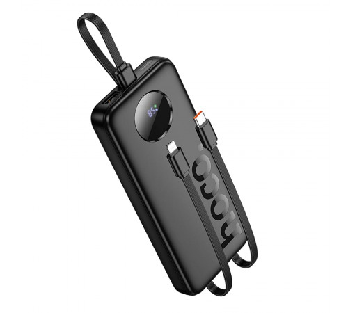 Зовнішній акумулятор HOCO J132 Sabio fully compatible power bank with 3 cables (10000mAh) Black (6942007632577)