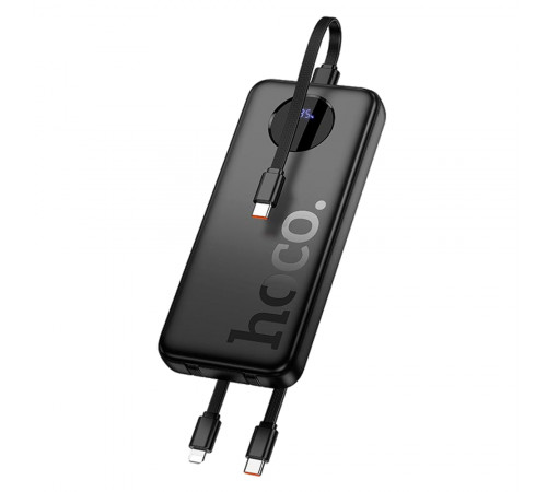 Зовнішній акумулятор HOCO J132 Sabio fully compatible power bank with 3 cables (10000mAh) Black (6942007632577)
