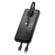 Зовнішній акумулятор HOCO J132 Sabio fully compatible power bank with 3 cables (10000mAh) Black (6942007632577)