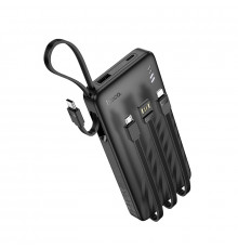 Внешний аккумулятор HOCO J146 Night tide power bank with 4 cables (10000mAh) Black (6942007645898)