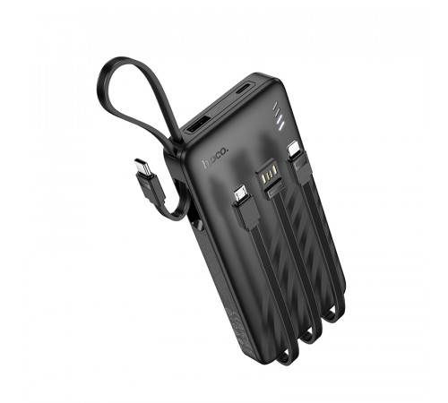 Зовнішній акумулятор HOCO J146 Night tide power bank with 4 cables (10000mAh) Black (6942007645898)