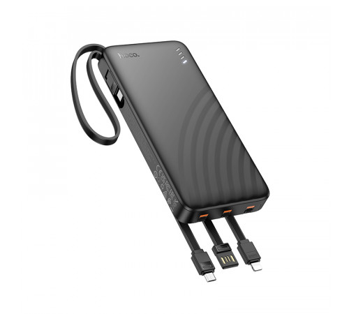 Зовнішній акумулятор HOCO J146 Night tide power bank with 4 cables (10000mAh) Black (6942007645898)