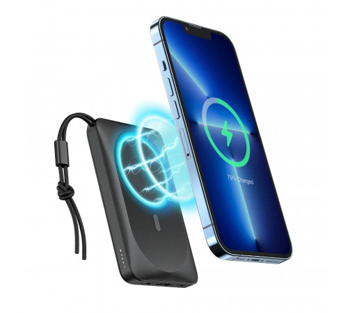 Зовнішній акумулятор VEGER 10000 mAh with wireless charging compatible with MagSafe PD QC3.0 2A 20W MagOn (VP1151 / W1151) white (VG-VP1151/W1151)